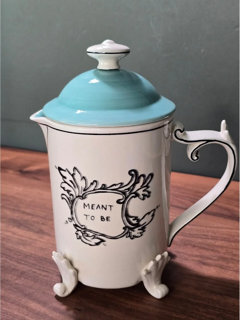 Anthropologie Molly Hatch Meant To Be Ceramic French Press Turquoise Lid